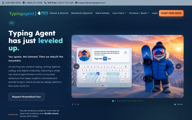Screenshot of typingagent.com