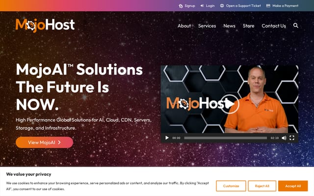 Screenshot of mojohost.com