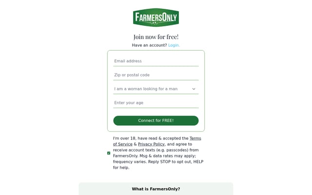 Screenshot of farmersonly.com