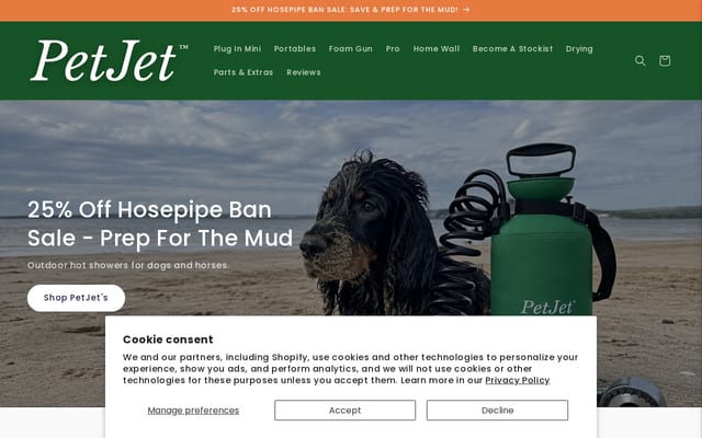 Screenshot of thepetjetco.com