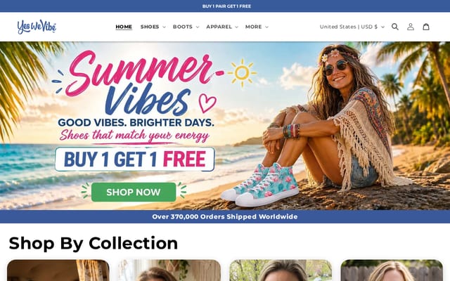 Screenshot of yeswevibe.com
