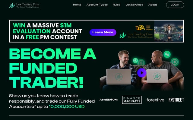 Screenshot of luxtradingfirm.com