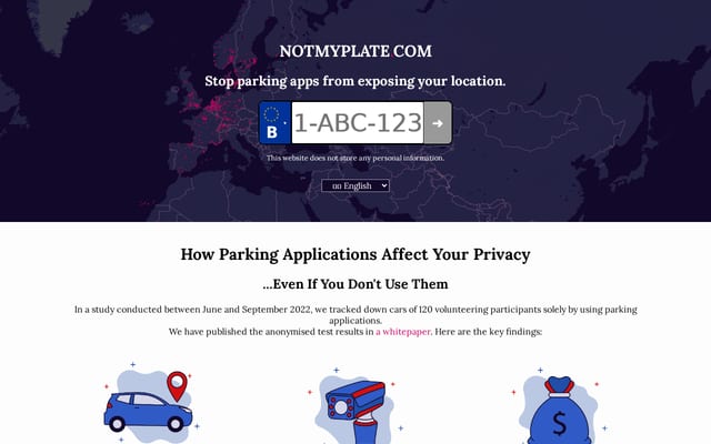 Screenshot of notmyplate.com