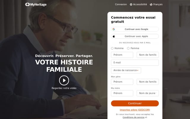 Screenshot of myheritage.com