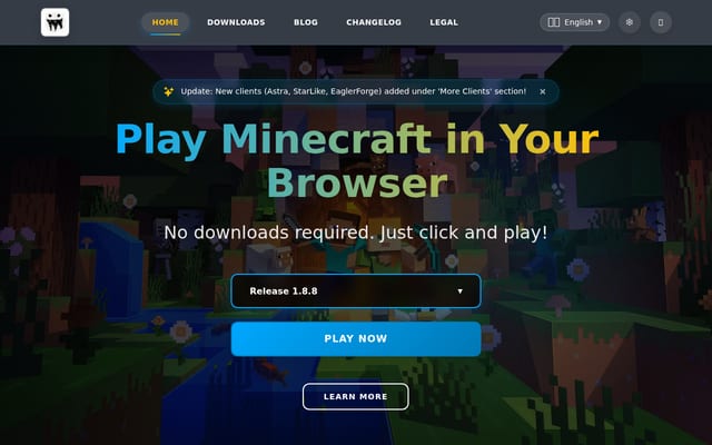 Screenshot of eaglercraft.ir