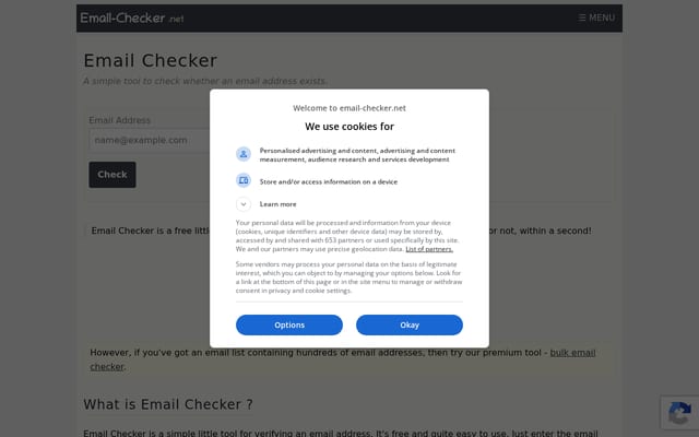 Screenshot of email-checker.net
