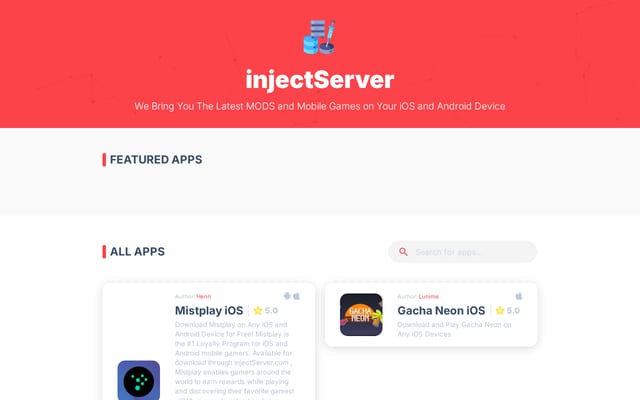 Screenshot of injectserver.com