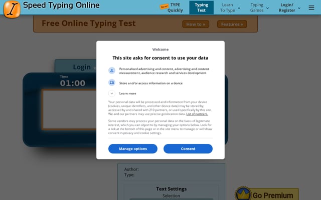 Screenshot of speedtypingonline.com