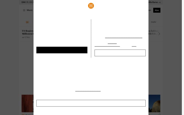 Screenshot of handelsblatt.com