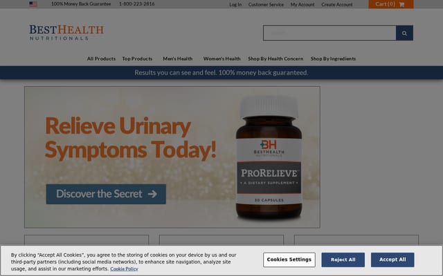 Screenshot of besthealthnutritionals.com