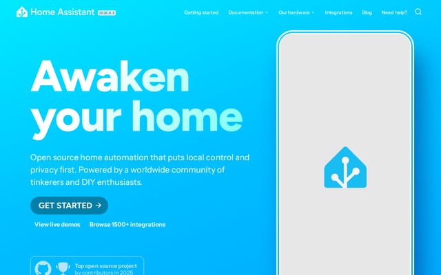 Screenshot of home-assistant.io