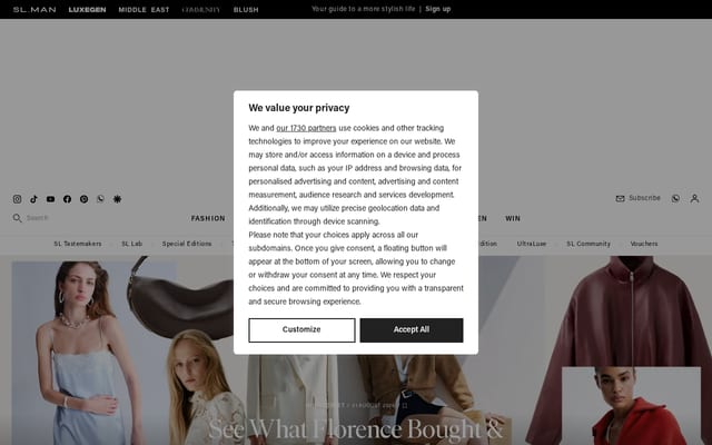 Screenshot of sheerluxe.com