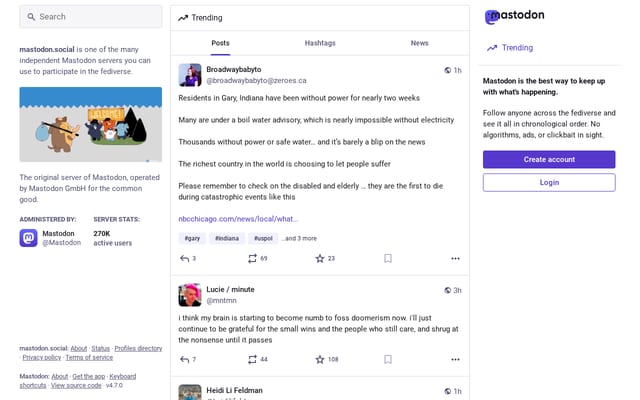 Screenshot of mastodon.social