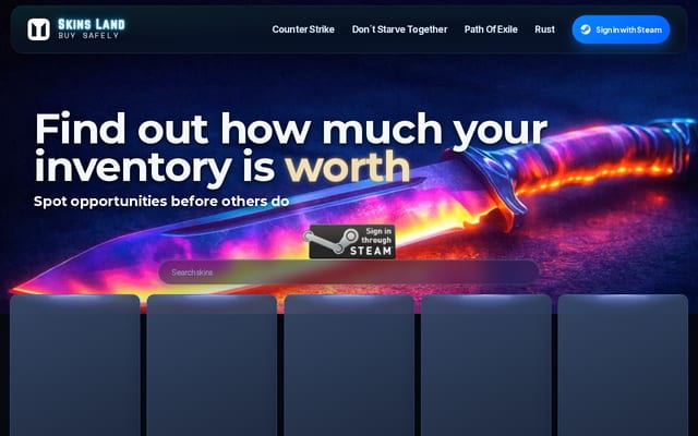 Screenshot of skins.land