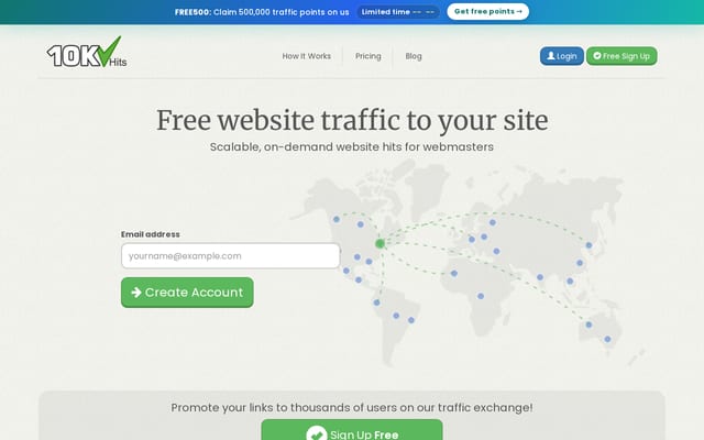 Screenshot of 10khits.com