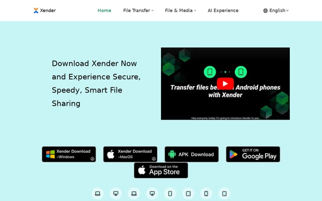 Screenshot of xender.com