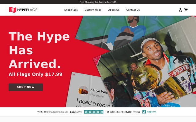 Screenshot of hypeflags.myshopify.com