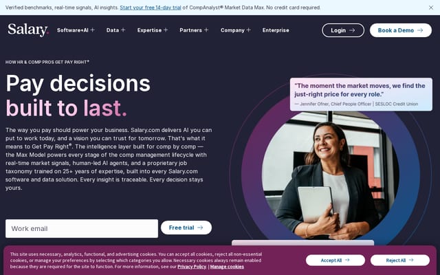 Screenshot of salary.com