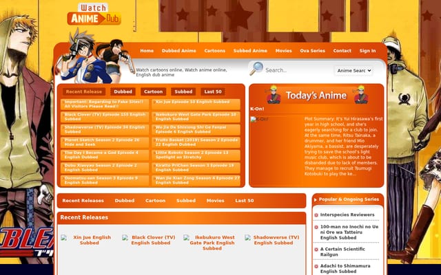 Screenshot of watchcartoononline.cc