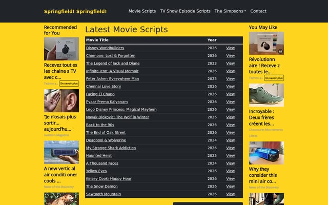 Screenshot of springfieldspringfield.co.uk