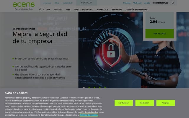 Screenshot of acens.net