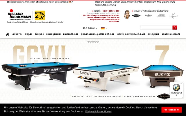 Screenshot of billard-beckmann.de