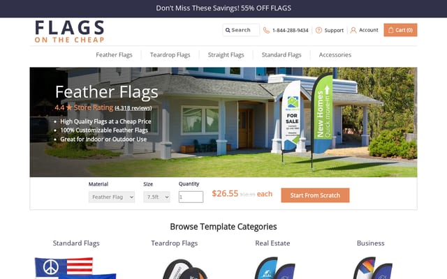 Screenshot of flagsonthecheap.com
