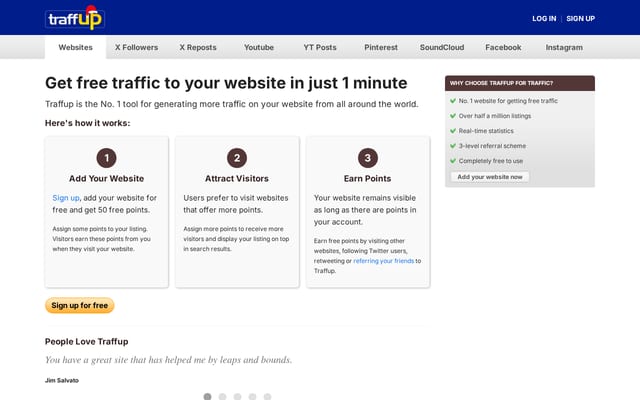 Screenshot of traffup.net