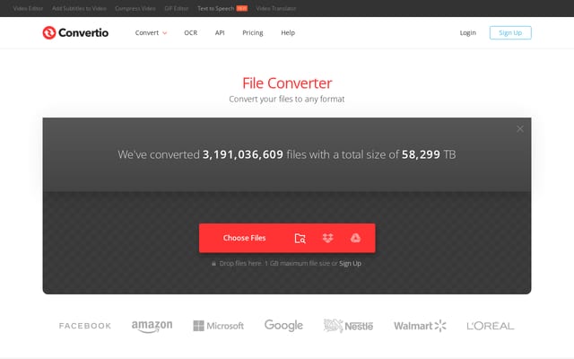 Screenshot of convertio.co