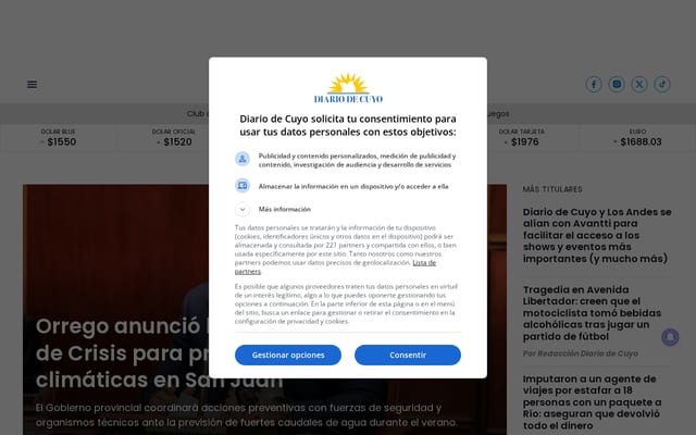 Screenshot of diariodecuyo.com.ar