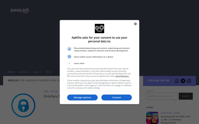 Screenshot of apkloo.com