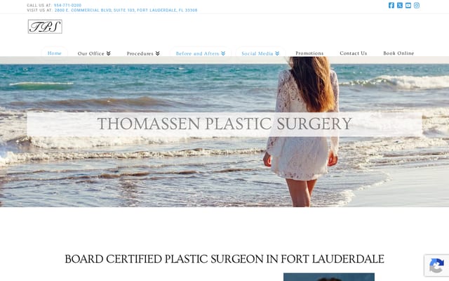 Screenshot of thomassenplasticsurgery.com