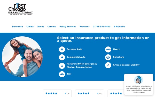 Screenshot of firstchicagoinsurance.com