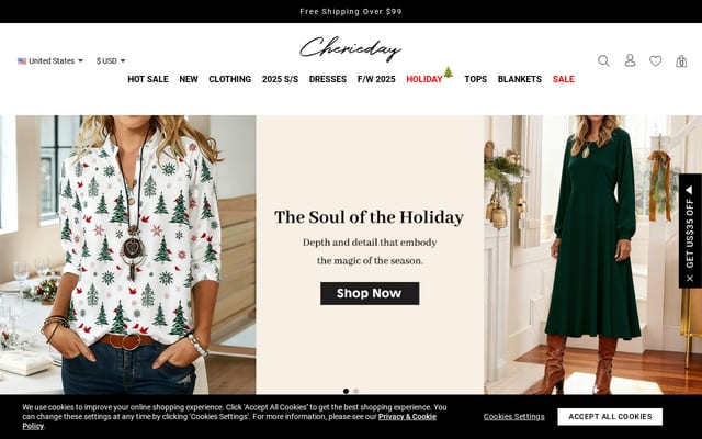 Screenshot of cherieday.com