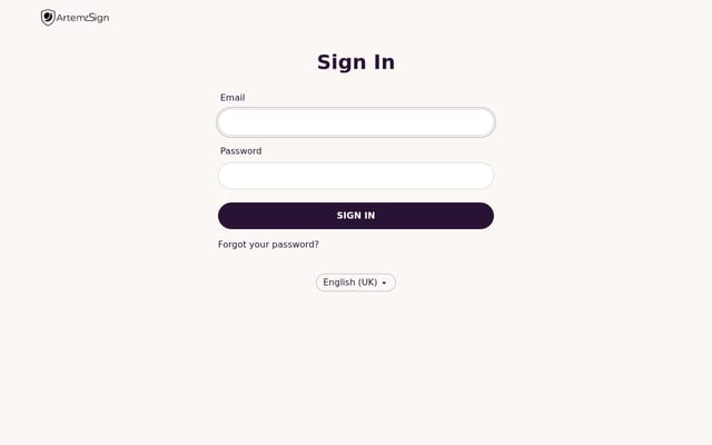 Screenshot of artemisign.com