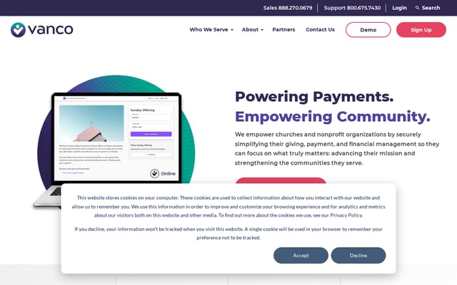Screenshot of vancopayments.com