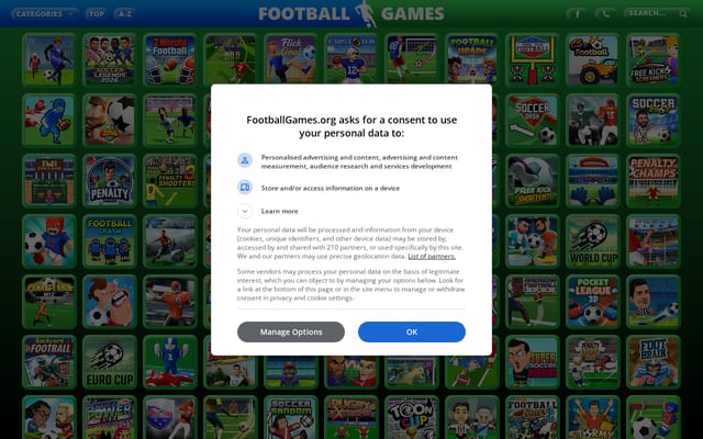 Screenshot of footballgames.org