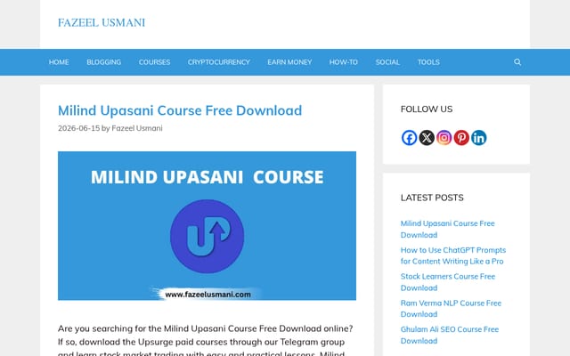 Screenshot of fazeelusmani.com