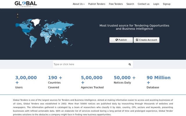 Screenshot of globaltenders.com