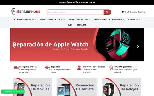 Screenshot of irepairphone.es