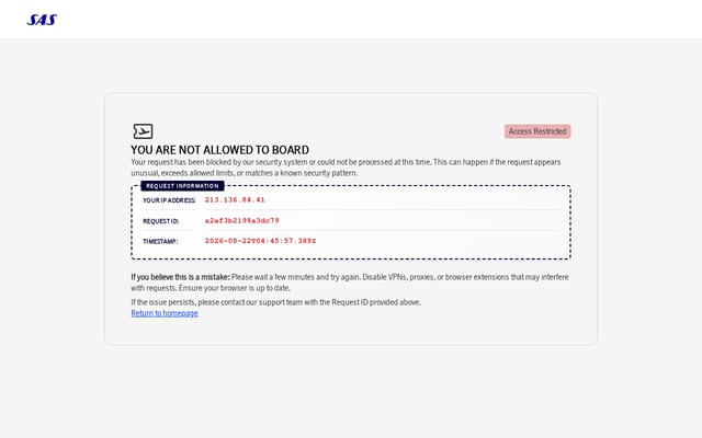 Screenshot of flysas.com