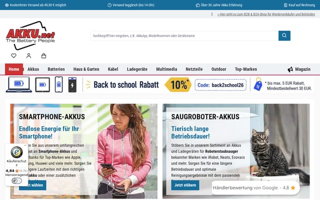 Screenshot of akku.net