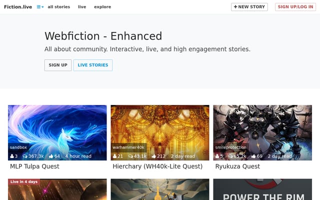 Screenshot of fiction.live