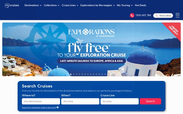 Screenshot of mycruises.com.au