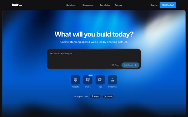 Screenshot of bolt.new