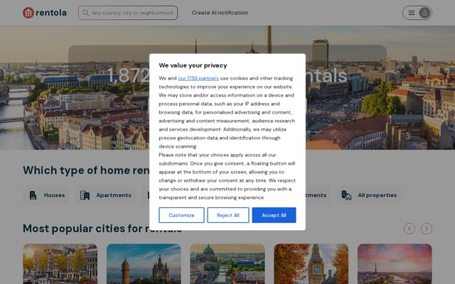 Screenshot of rentola.com
