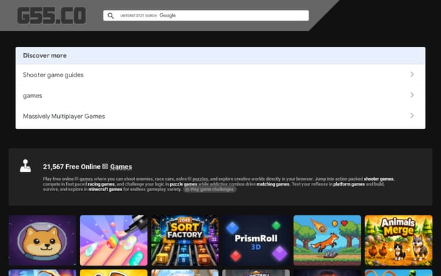 Screenshot of g55.co