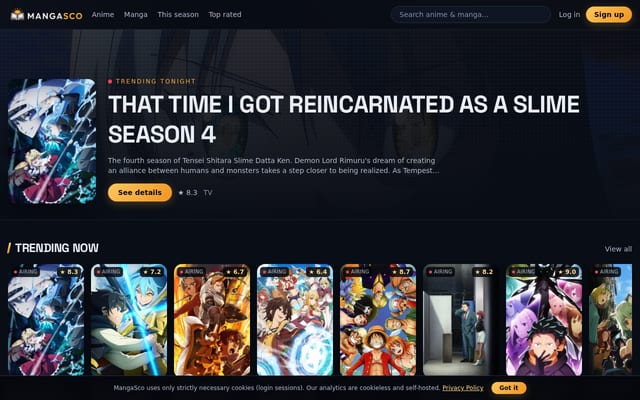 Screenshot of mangasco.com