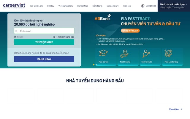 Screenshot of careerviet.vn