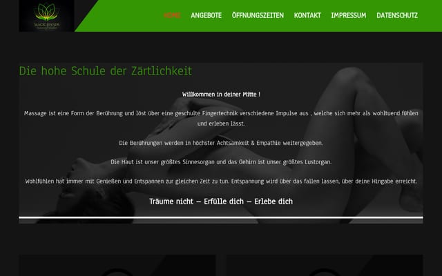 Screenshot of magic-hands.at